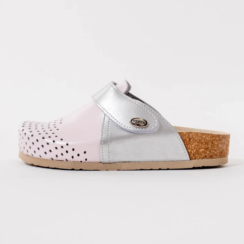Komfort klompe od plute – Pink srebro